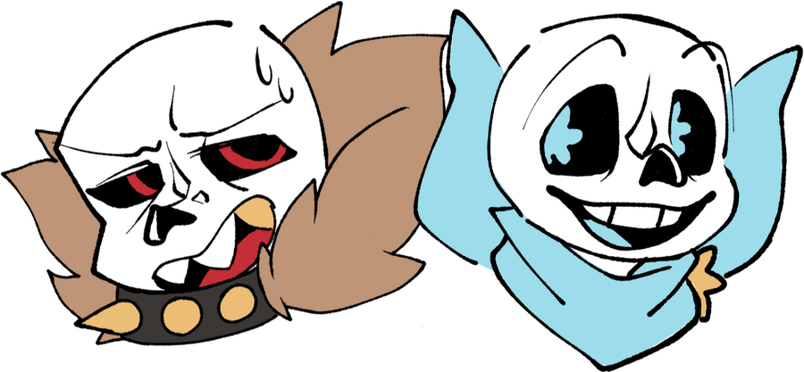 Underfell Sans and Underswap Sans - Heads